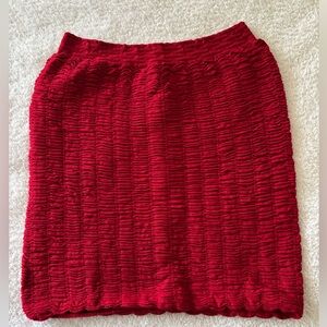 Forever 21 Red Textured Mini Pencil Skirt